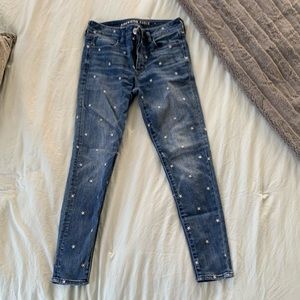 Star embroidered jeans